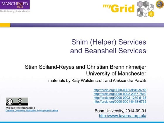 2014 Taverna tutorial Shims and Beanshell scripts