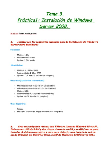 Instalación de Windows Server 2008 