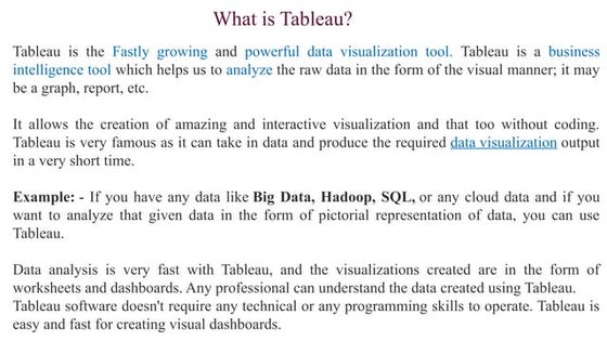 Data Visualization with tableau /introduction of Tableau