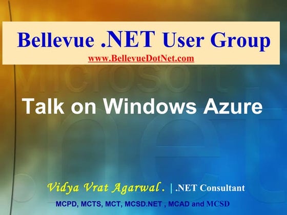 Talk on windows azure