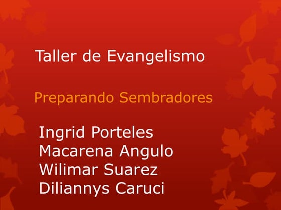 Taller de evangelismo praparando sembradores