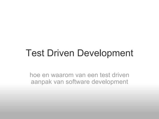 Test Driven Development