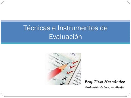 técnicas e instrumentos de evaluación 