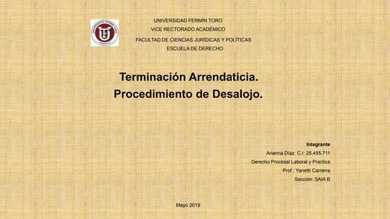 Terminacion arrendaticia