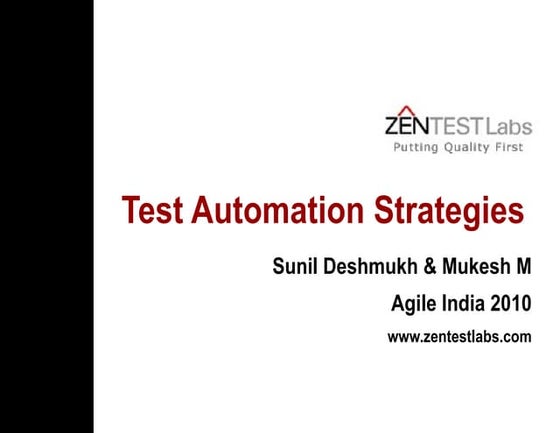 Test Automation Strategies For Agile