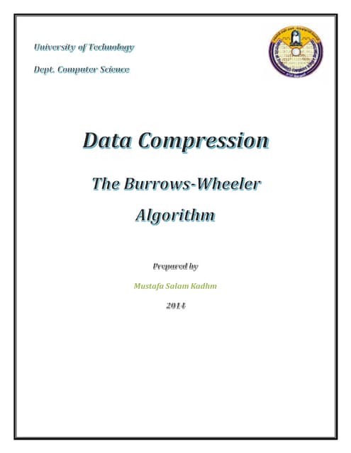 The Burrows-Wheeler Algorithm