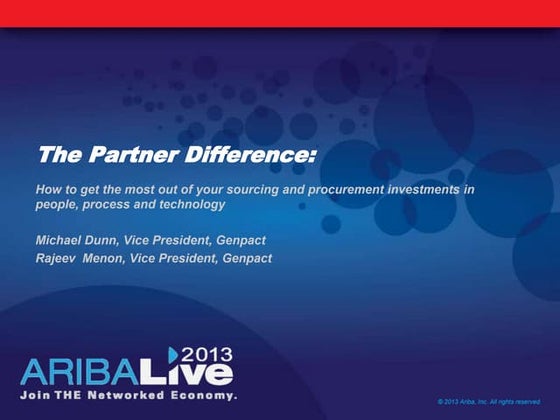 Partners Difference: How to Get the Most Out of Your Sourcing and Procurement...