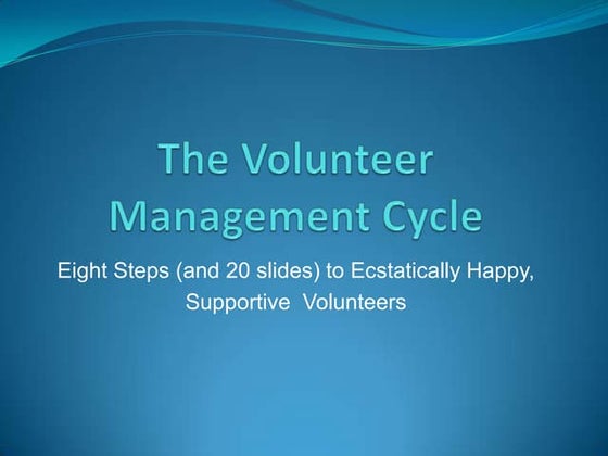 The Volunteer Management Cycle