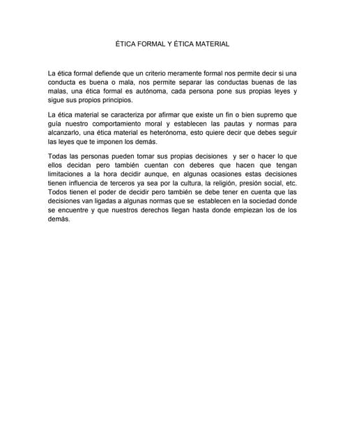 éTica formal y  material