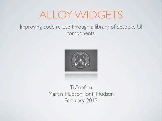 Creating Alloy Widgets