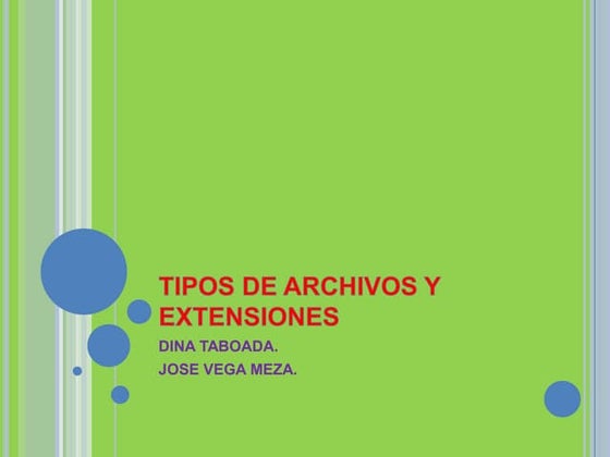 Tipos de archivos y extensiones