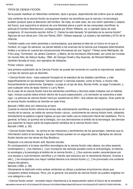 Tipos de ciencia ficción