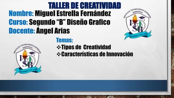 TIPOS DE CREATIVIDAD Y CARACTERISTICAS DE INNOVACION