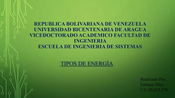 Tipos de energia