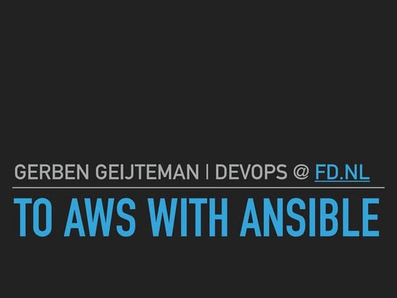 To AWS with Ansible