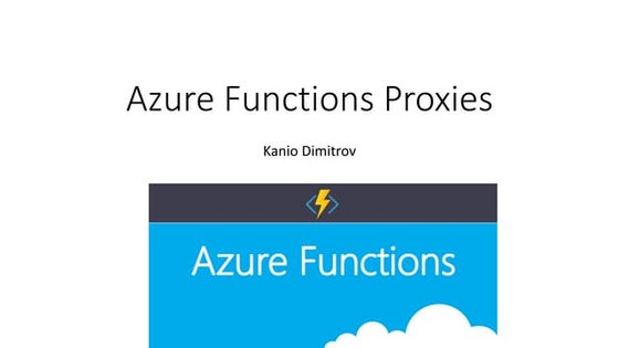 Tokyo Azure Meetup #14  -  Azure Functions Proxies