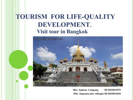 Tourism  for life quality