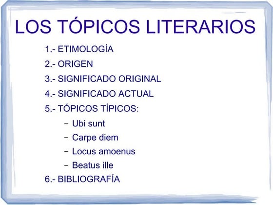 Tópicos literarios