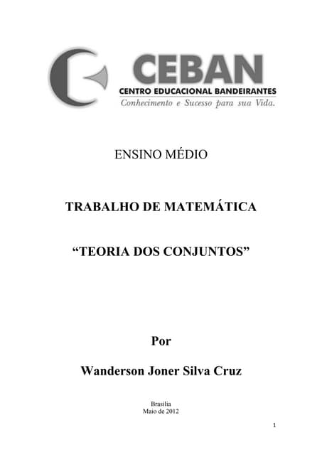 Trabalho de matematica ensino médio