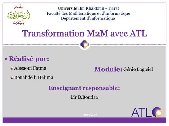 Transformation M2M avec ATL 