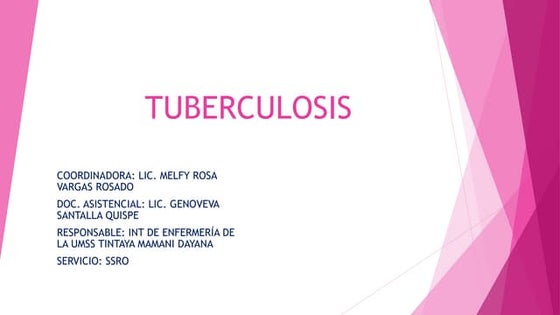 TUBERCULOSIS diagnostico consecuencias tratamiento