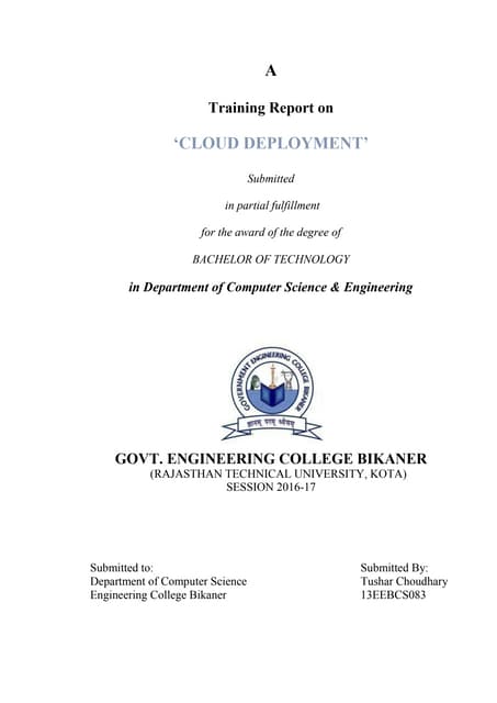 Cloud Deployment Report