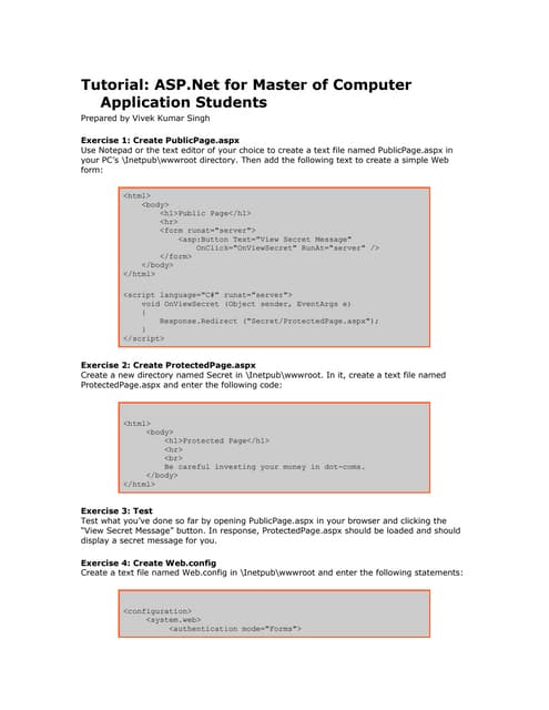 Tutorial  asp.net