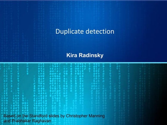 Tutorial 4 (duplicate detection)