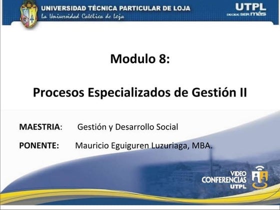 Procesos especializados de Gestión II