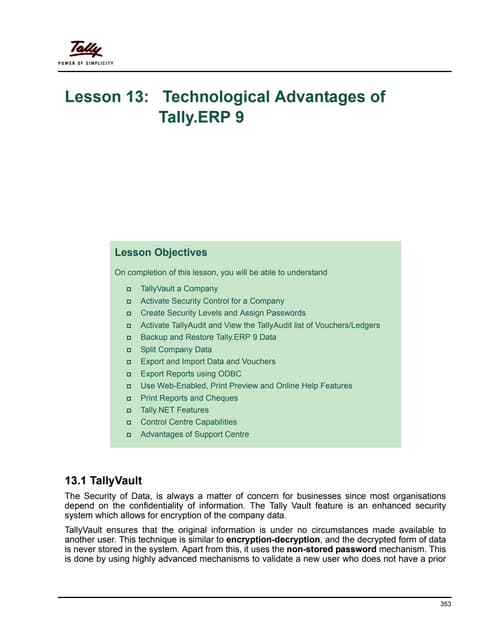 13 technological advantages of tally.erp9