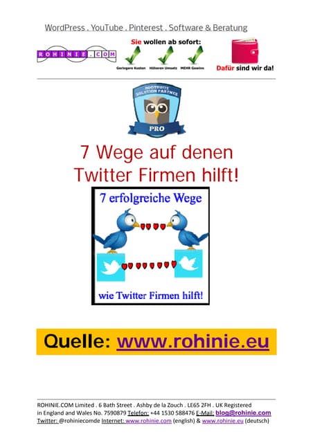 Twitter hilft Firmen auf 7 Wegen!
