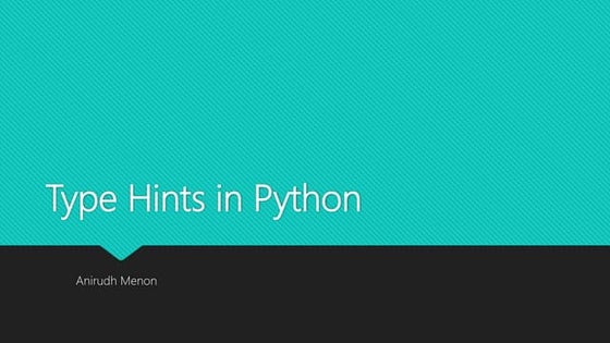Type hints in python & mypy