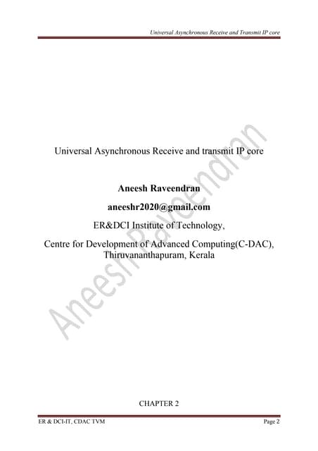 Universal Asynchronous Receive and transmit IP core