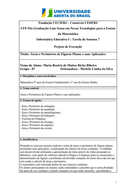 Projeto de Informática Educativa : Execução