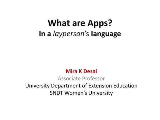 Understanding apps