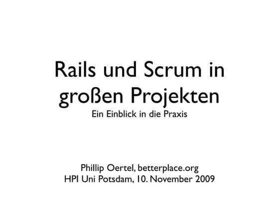 Rails und Scrum in großen Projekten