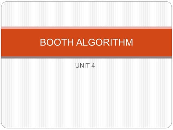 Unit 4-booth algorithm