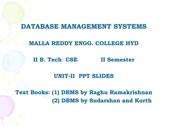 Unit 02 dbms