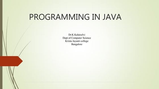 Introduction to  java