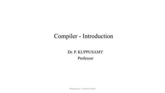 Compiler Design Introduction