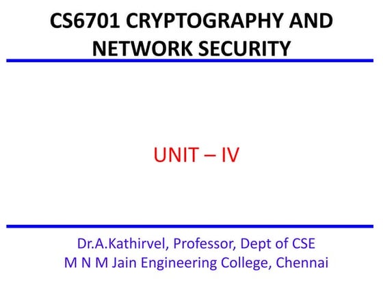 CS6701 CRYPTOGRAPHY AND NETWORK SECURITY