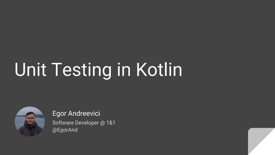 Unit Testing in Kotlin