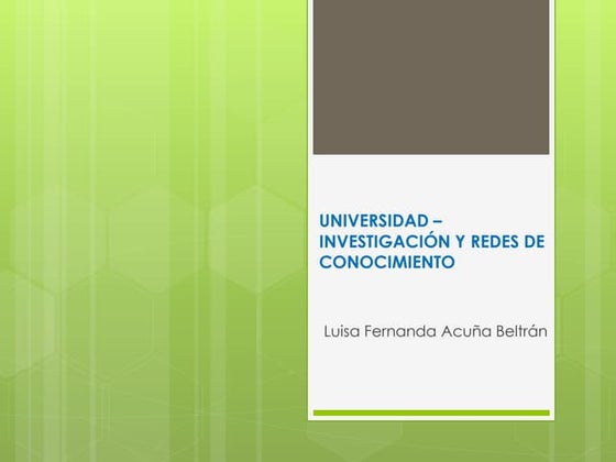 Universidad – investigación y redes de conocimiento
