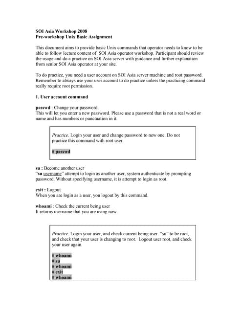 Unix commands