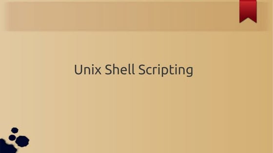 Unix Shell Scripting