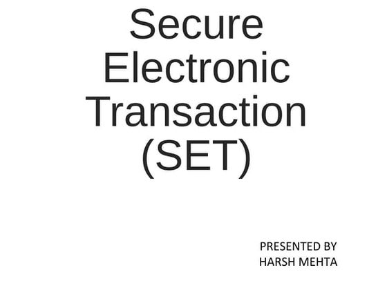 secure electronics transaction