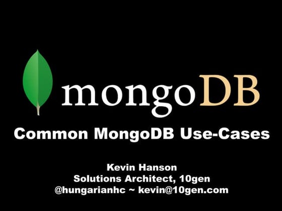 Common MongoDB Use Cases