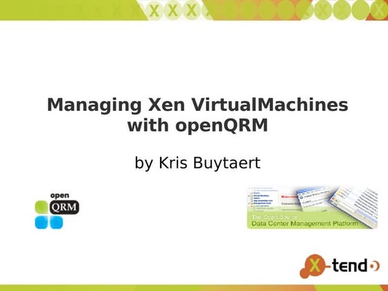 Using openQRM to Manage Virtual Machines