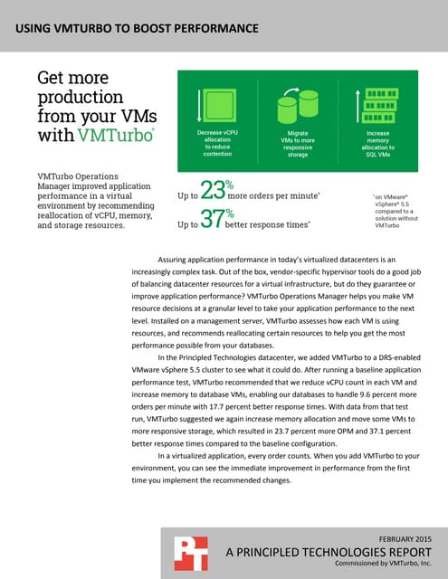 Using VMTurbo to boost performance