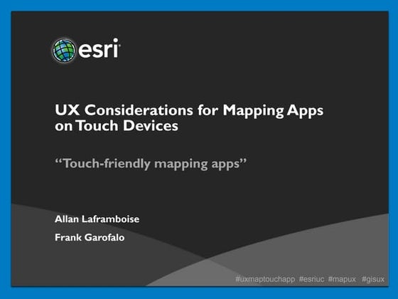 UX Considerations for Touch Mapping Apps